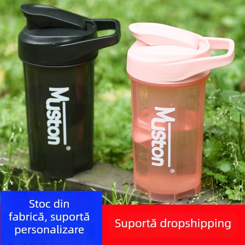 Shaker de proteine 500 ml, din plastic, unisex, portabil, etanș