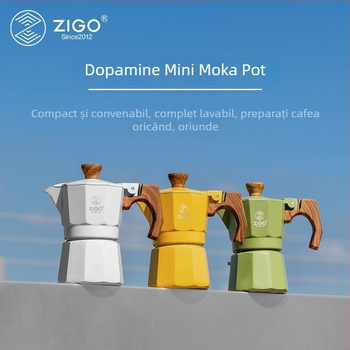 ZIGO Mini Cafetieră moka pentru o ceașă — Aparat de cafea manual pentru acasă și în exterior