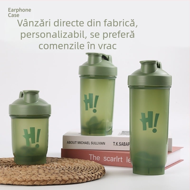 Shaker creativ pentru proteine, recipient sport portabil, rezistent la temperaturi înalte și la căderi, din plastic alimentar