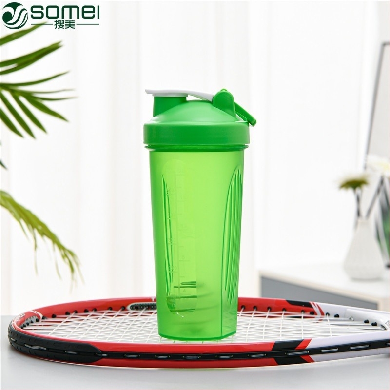 Shaker de proteine cu scară de 600 ml – recipient din plastic pentru smoothie și fitness