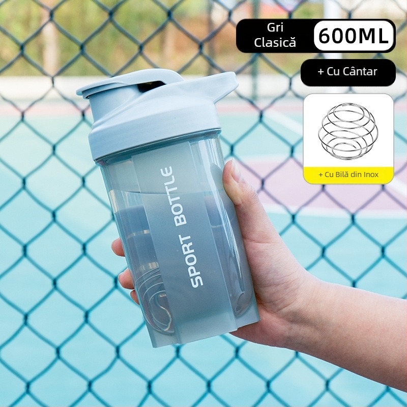 Shaker de fitness pentru shake-uri proteice, înlocuitor de masă, recipient de amestec portabil, cu capacitate mare