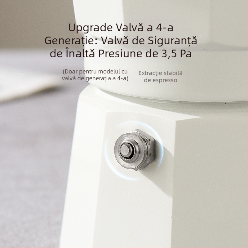 Moka cu două valve, a patra generație, pentru plită electrică, espressor italian compact pentru uz casnic și în aer liber