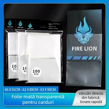 Huse pentru carduri transparente, finisaj satinat, grosime 20 μm, protecție pentru carduri; pachet de 100 folii; dimensiuni 66×91 mm, 62×89 mm, 63×90 mm, 67×94 mm.