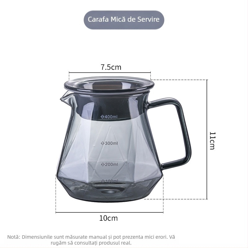 Cafetieră inteligentă pentru cafea prin picurare, cu filtru din sticlă detașabil și accesorii pentru preparare manuală