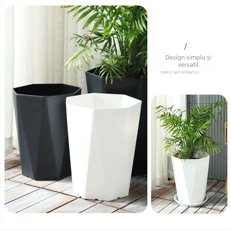 Ghiveci din rășină, formă diamant, stil european, minimalist, pentru sufragerie sau birou, potrivit pentru plante verzi mari
