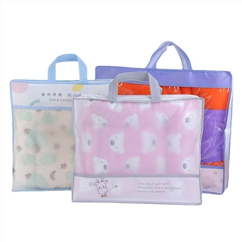Sac din material nețesut pentru ambalarea hainelor pentru copii și a seturilor de textile de casă, potrivit pentru două sau patru piese, protecție împotriva prafului, imprimare a logo-ului