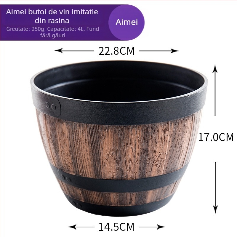 Ghiveci hidroponic pentru Water Lily – formă de butoi, din plastic, extra-large