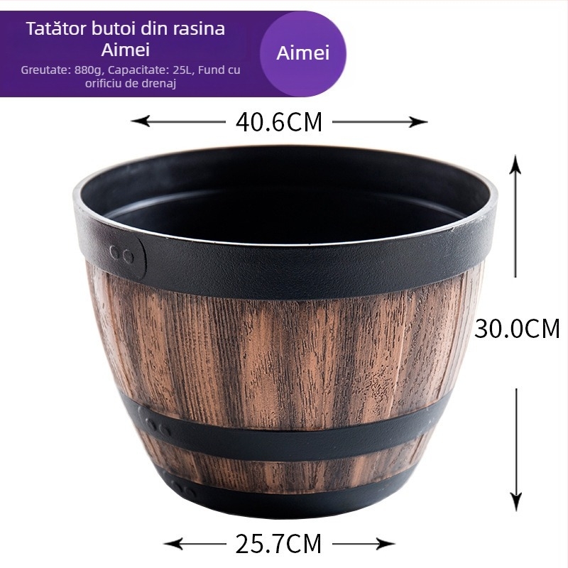 Ghiveci hidroponic pentru Water Lily – formă de butoi, din plastic, extra-large