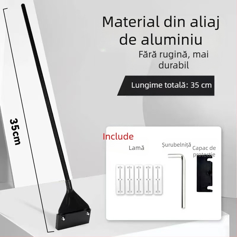 Scraper pentru alge în acvariu, cu mâner lung, curățare temeinică a algelor și mușchiului
