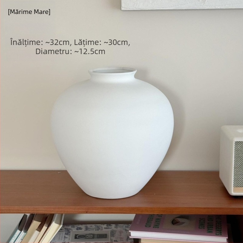 Vază ceramică în stil Wabi-Sabi, vas mare retro pentru aranjamente florale, piesă decorativă elegantă
