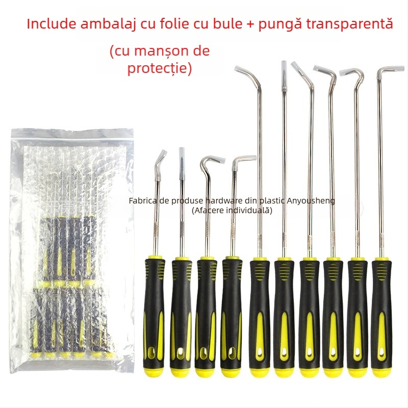 Set de 10 unelte auto, cu cârlig pentru etanșări de ulei, pentru demontarea echipamentelor mecanice, extragerea garniturilor