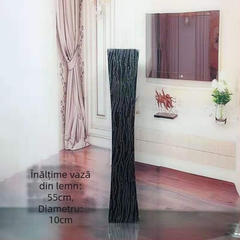 Vază din lemn pentru podea, sufragerie și hol — vază decorativă elegantă pentru casă, recuzită pentru nuntă și fotografiere
