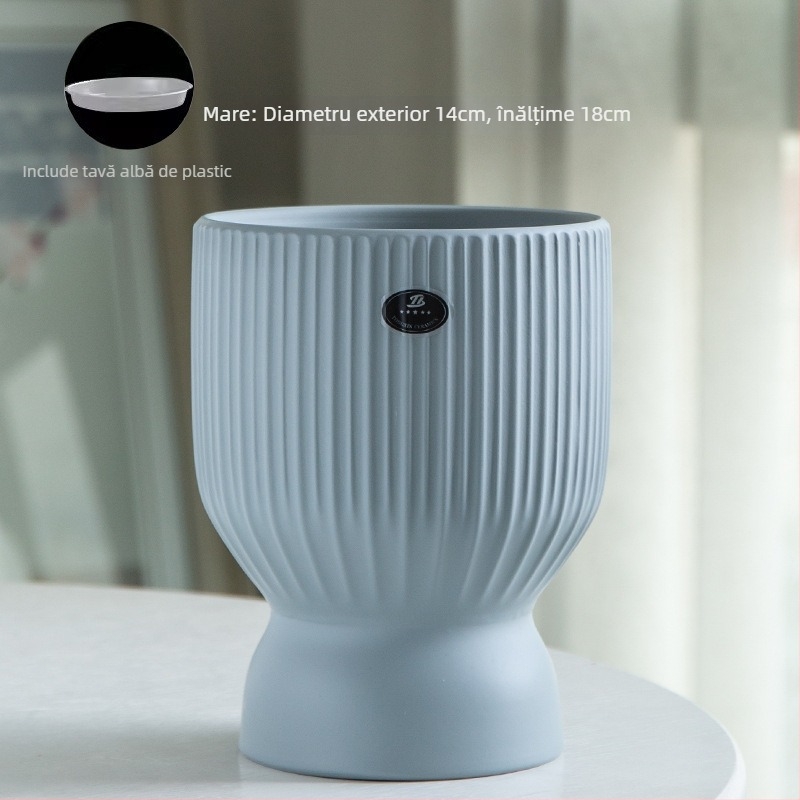 Ghiveci ceramic, design nordic minimalist, pentru casă și birou; potrivit pentru arborele banilor și orchidă Phalaenopsis; vază creativă, personalizabilă pentru plante verzi