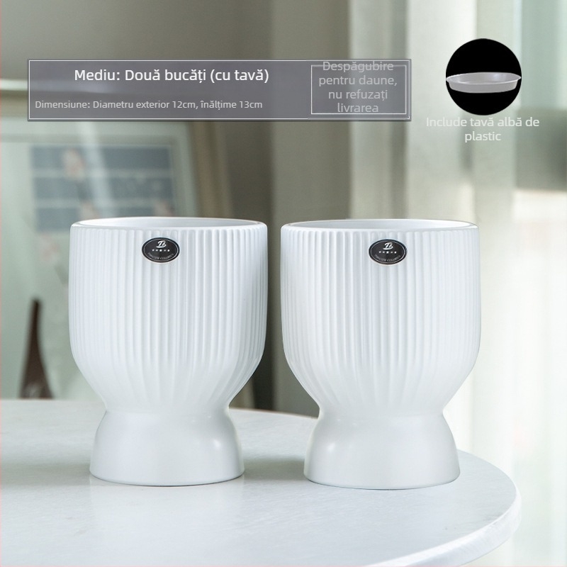 Ghiveci ceramic, design nordic minimalist, pentru casă și birou; potrivit pentru arborele banilor și orchidă Phalaenopsis; vază creativă, personalizabilă pentru plante verzi