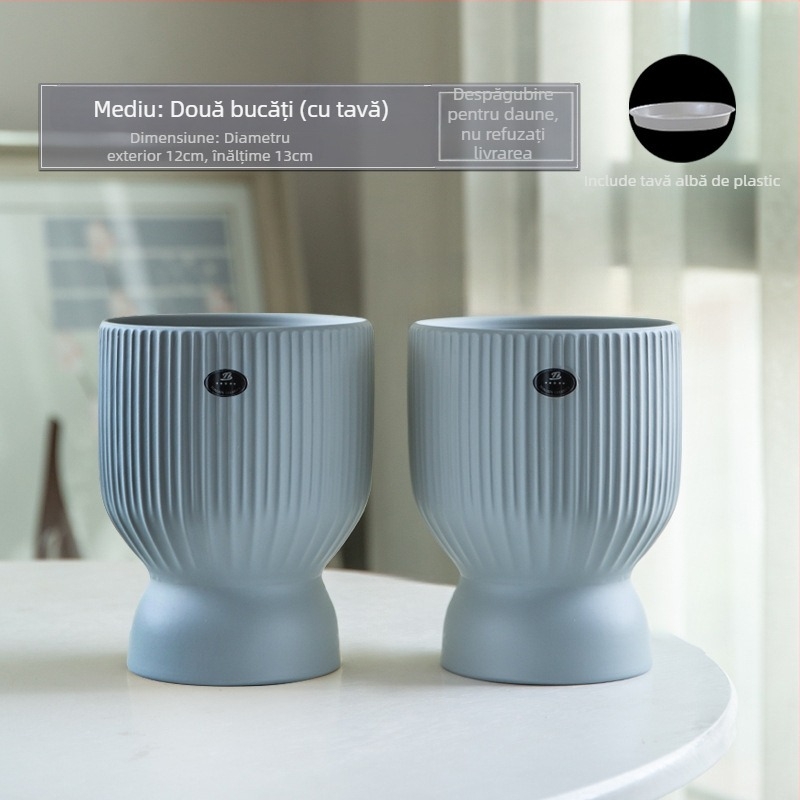 Ghiveci ceramic, design nordic minimalist, pentru casă și birou; potrivit pentru arborele banilor și orchidă Phalaenopsis; vază creativă, personalizabilă pentru plante verzi