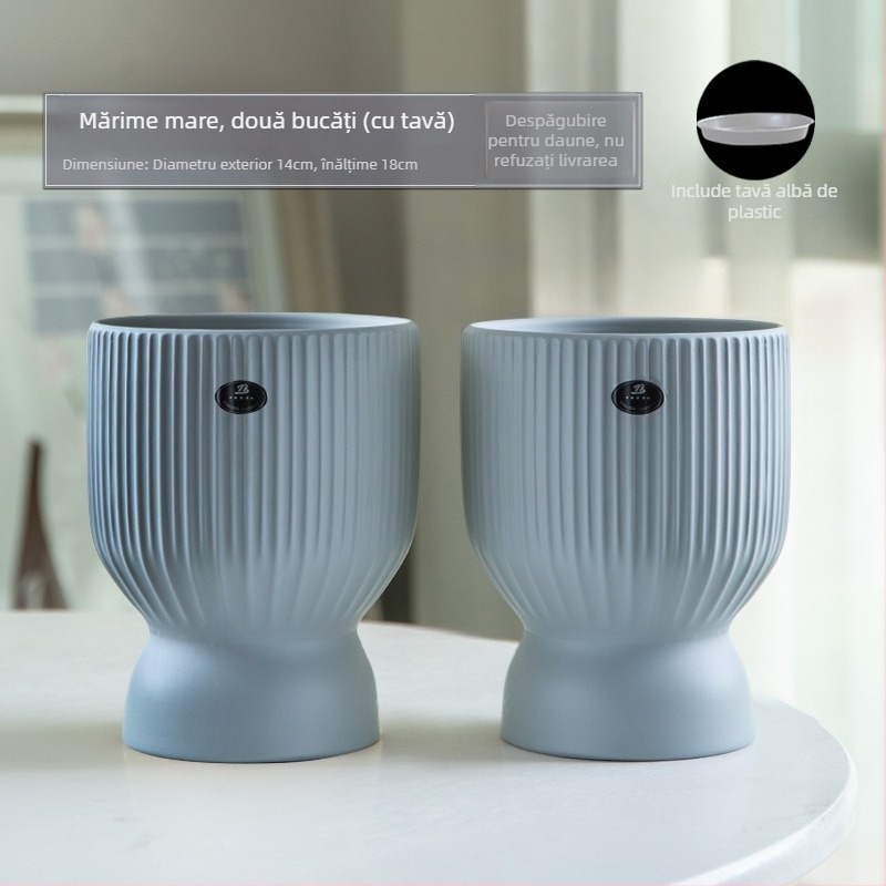 Ghiveci ceramic, design nordic minimalist, pentru casă și birou; potrivit pentru arborele banilor și orchidă Phalaenopsis; vază creativă, personalizabilă pentru plante verzi