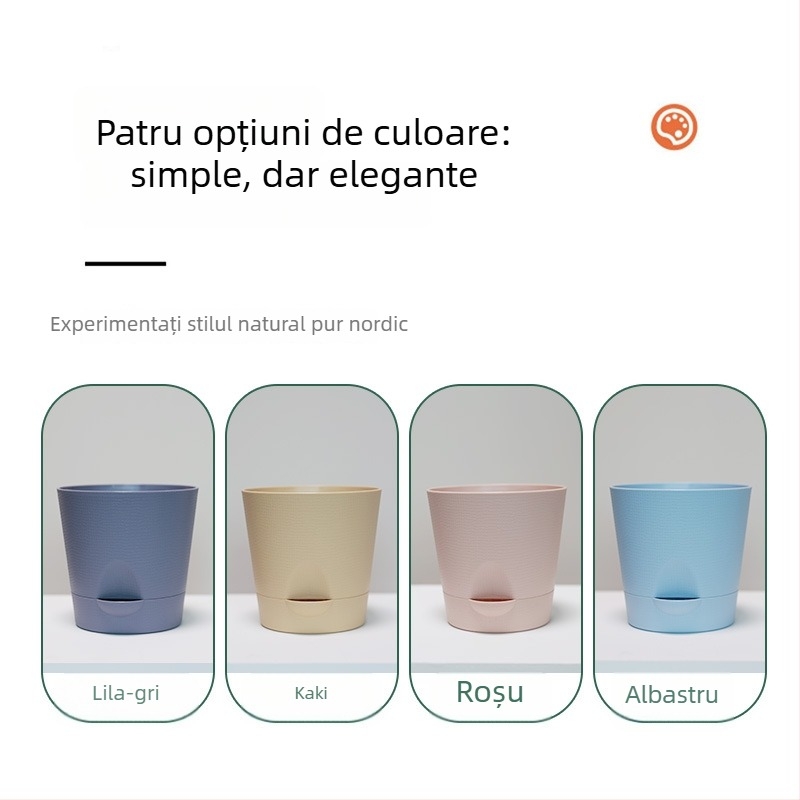 Ghiveci mic pentru suculente cu auto-udare, pentru birou, design simplu, nou, din plastic PP, durabil