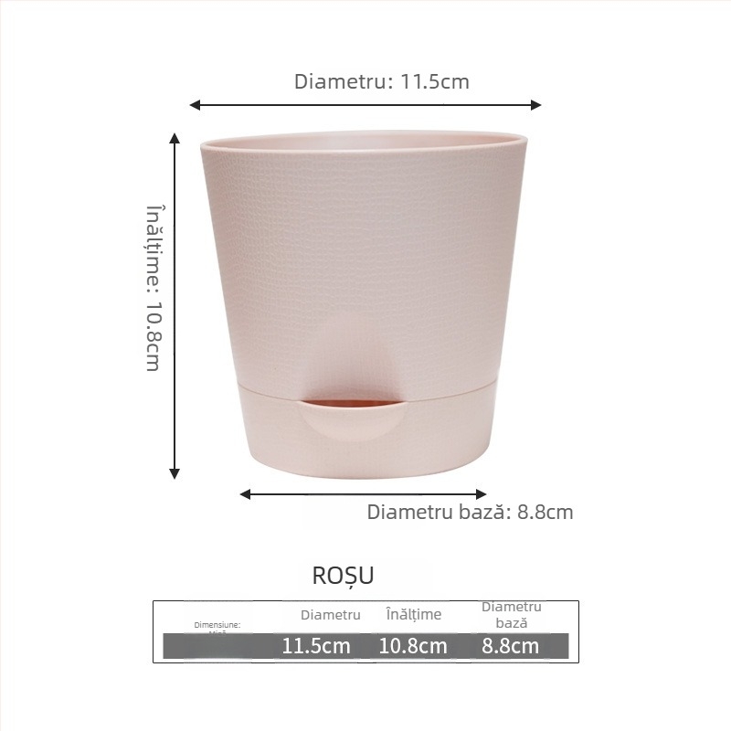 Ghiveci mic pentru suculente cu auto-udare, pentru birou, design simplu, nou, din plastic PP, durabil