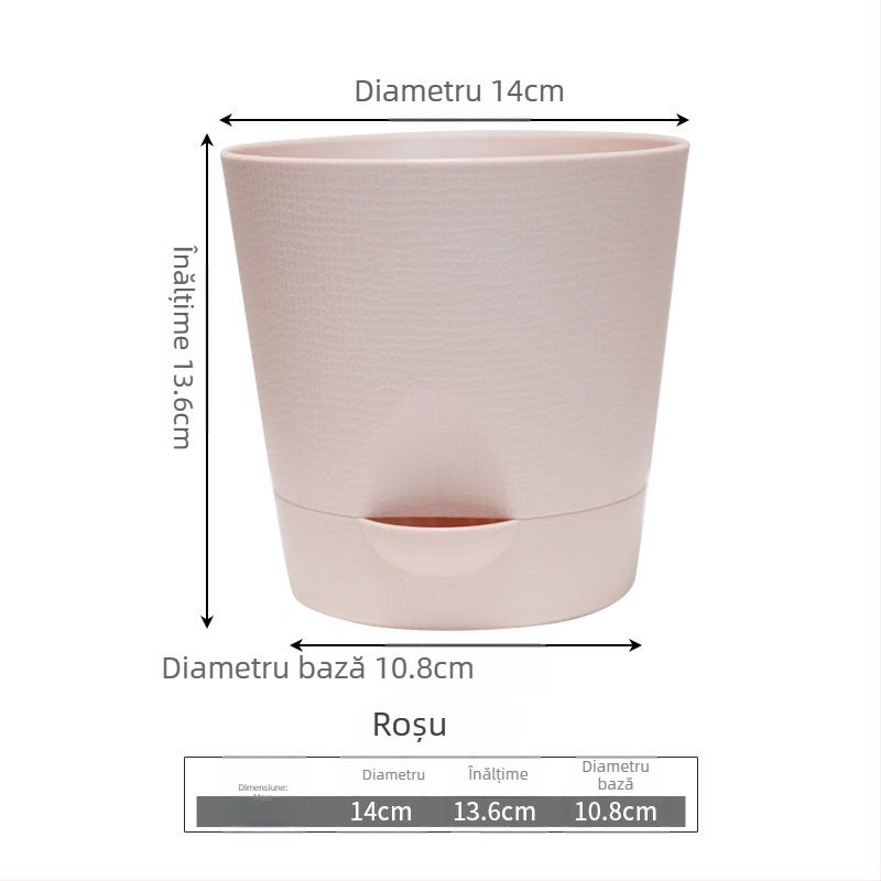 Ghiveci mic pentru suculente cu auto-udare, pentru birou, design simplu, nou, din plastic PP, durabil