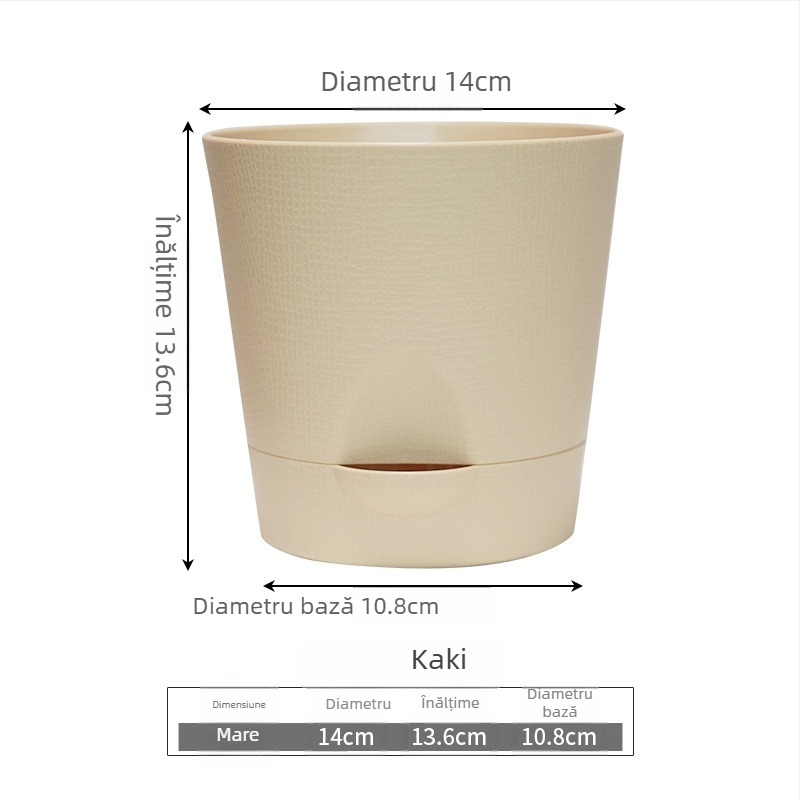 Ghiveci mic pentru suculente cu auto-udare, pentru birou, design simplu, nou, din plastic PP, durabil