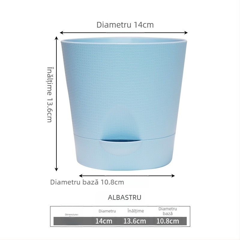 Ghiveci mic pentru suculente cu auto-udare, pentru birou, design simplu, nou, din plastic PP, durabil