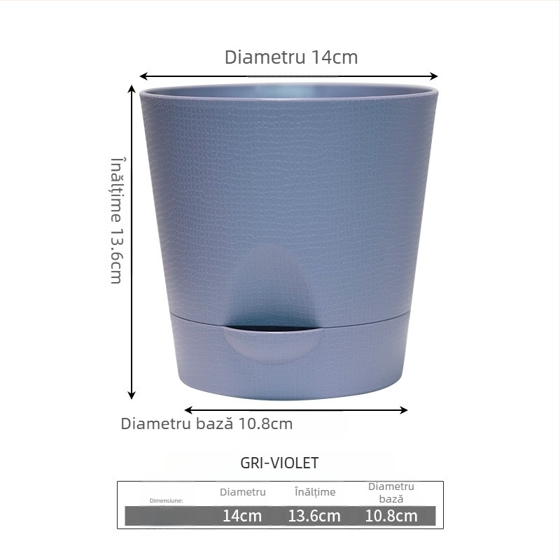 Ghiveci mic pentru suculente cu auto-udare, pentru birou, design simplu, nou, din plastic PP, durabil