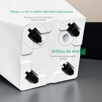 Ghiveci de plante din rășină cu design geometric diamant – extra-larg, pentru podea, pentru living sau birou, stil minimalist