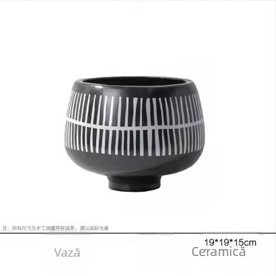 Vază ceramică cu dungi, în stil nordic, pentru mese, sufragerie, camere demonstrative, pensiuni și birouri