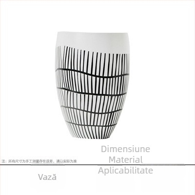 Vază ceramică cu dungi, în stil nordic, pentru mese, sufragerie, camere demonstrative, pensiuni și birouri