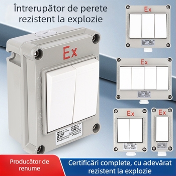 Intrerupător de perete anti-explozii, 220V/380V, montaj pe suprafață, întrerupător rotativ cu siguranță, industrial impermeabil