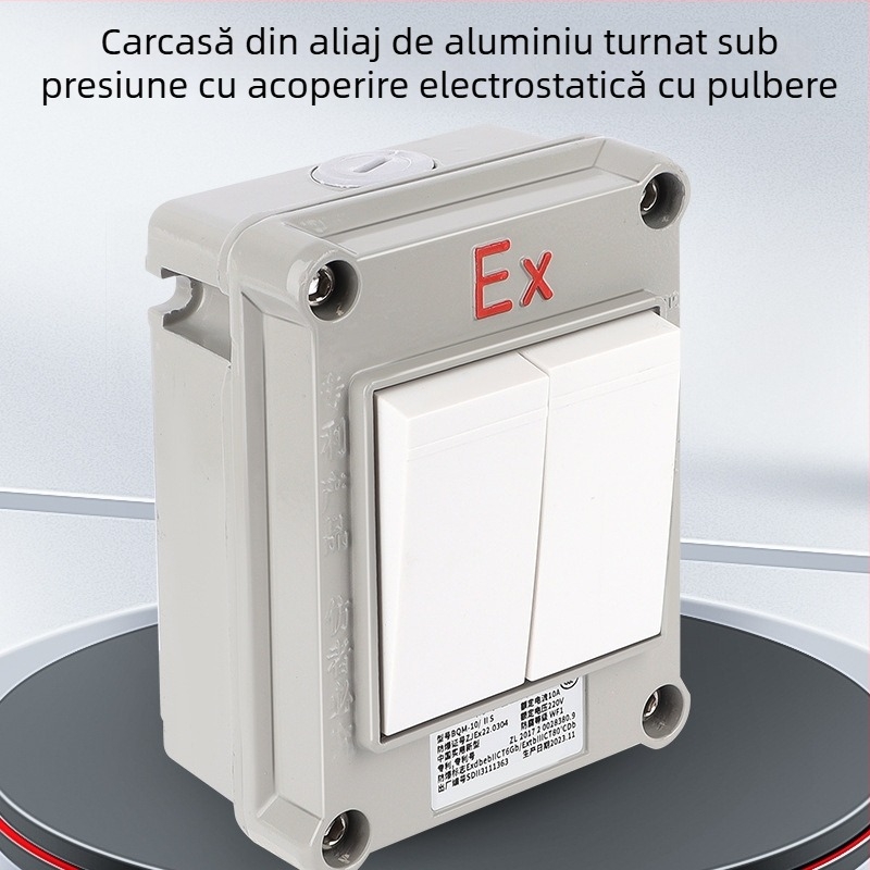 Intrerupător de perete anti-explozii, 220V/380V, montaj pe suprafață, întrerupător rotativ cu siguranță, industrial impermeabil