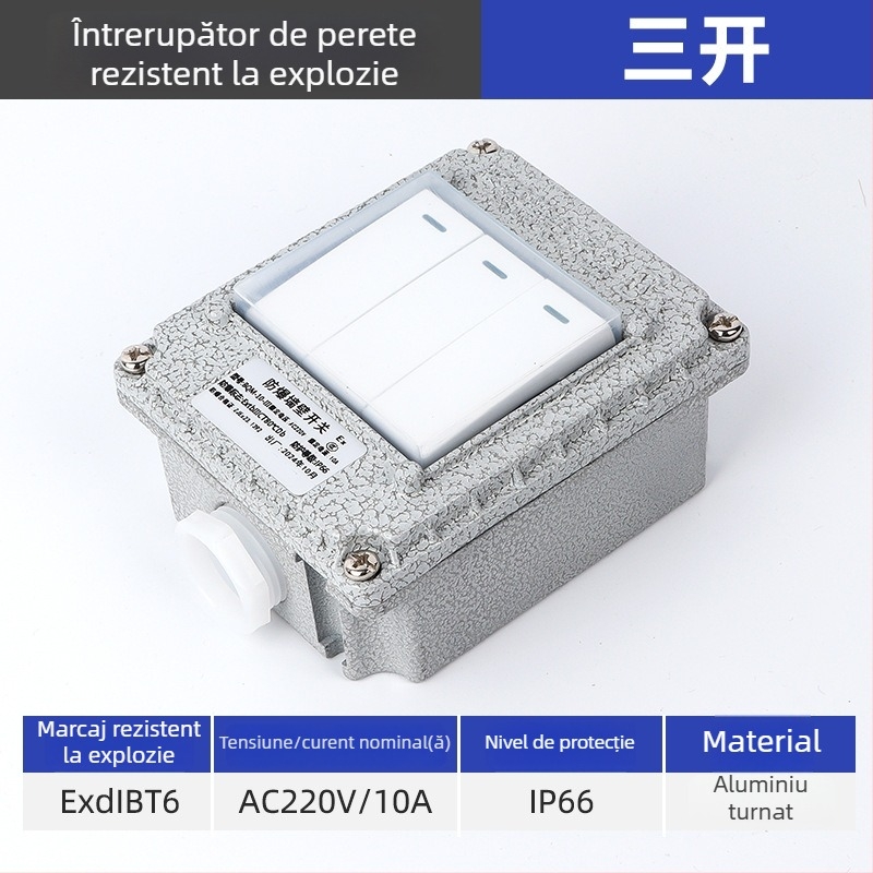 Intrerupător de perete anti-explozii, 220V/380V, montaj pe suprafață, întrerupător rotativ cu siguranță, industrial impermeabil