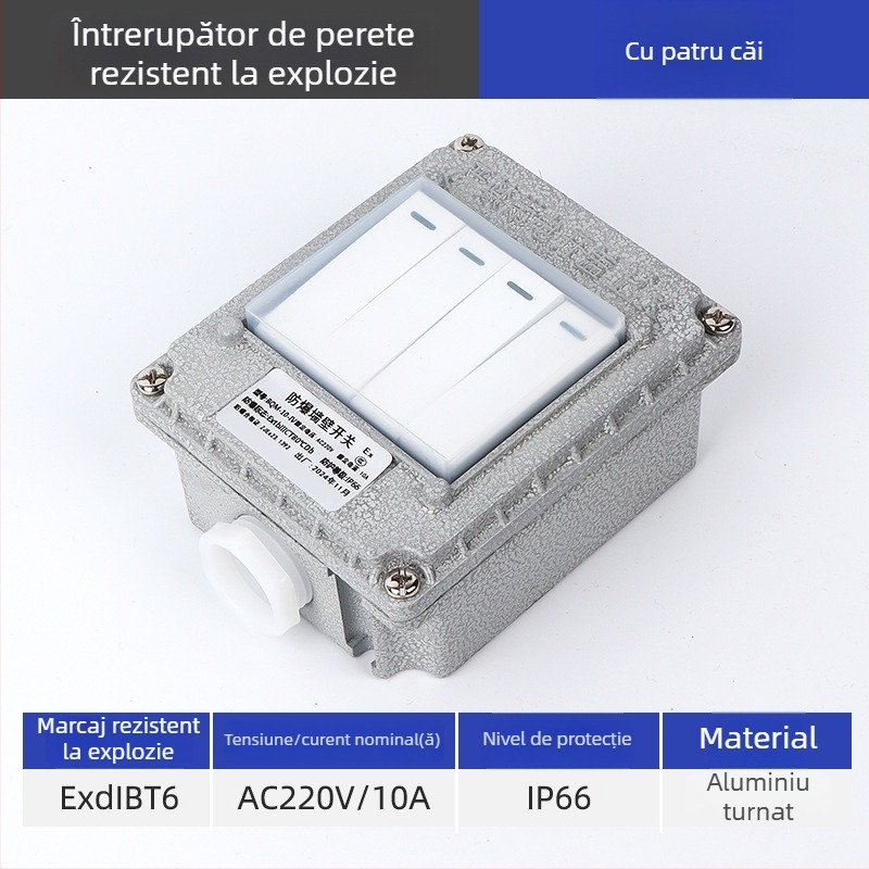 Intrerupător de perete anti-explozii, 220V/380V, montaj pe suprafață, întrerupător rotativ cu siguranță, industrial impermeabil
