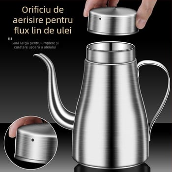 Recipient de ulei pentru bucătărie din oțel inoxidabil 304 – alimentare, recipient de ulei îngroșat