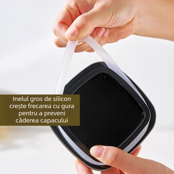 Recipient pentru ulei din sticlă borosilicată, cu mâner, rezistent la temperaturi înalte, măsurătoare pătrată cu capac, pentru ulei și ceai.