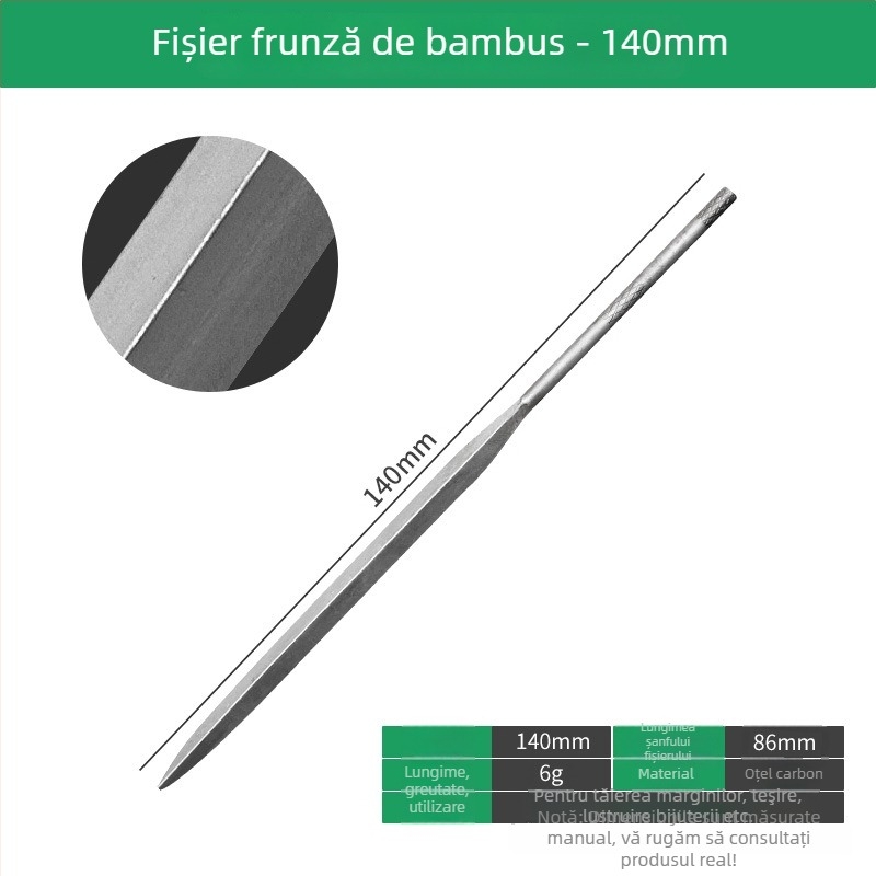 Set mare de fișiere: fișier triunghiular, fișier semi-rotund, fișier plat pentru modelare și fișier gros pentru prelucrarea metalelor și fabricarea bijuteriilor.