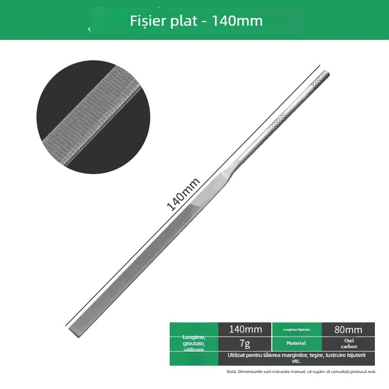 Set mare de fișiere: fișier triunghiular, fișier semi-rotund, fișier plat pentru modelare și fișier gros pentru prelucrarea metalelor și fabricarea bijuteriilor.