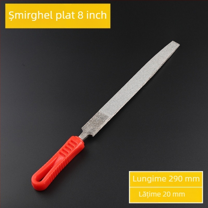 Set de fișiere diamantate cu profiluri multiple: plat, triunghiular, circular, pătrat și semicircular; abraziv diamantat electroplatat; dimensiuni 6, 8, 10 și 12 inci; pentru metal și piatră