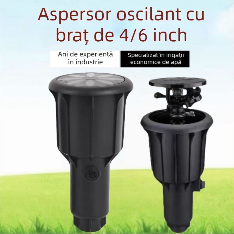 Cap de irigare telescopic montat în pământ, cu rotație de 360° pentru gazon, irigații de stadioane, amenajări peisagistice și întreținerea infrastructurii (poduri și drumuri) – 46 de puncte