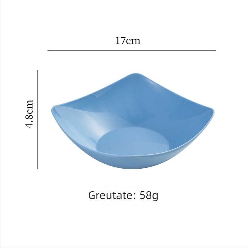 Farfurie pătrată în stil Nordic, din plastic, cu bază cu picioare, pentru salate, supe și preparate reci