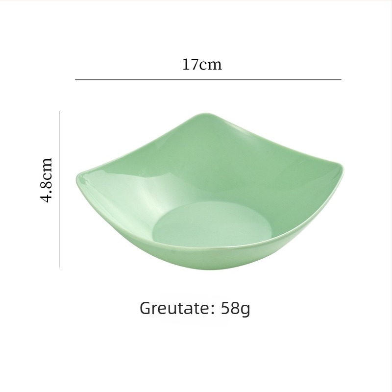 Farfurie pătrată în stil Nordic, din plastic, cu bază cu picioare, pentru salate, supe și preparate reci