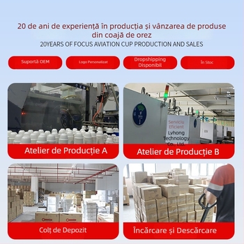 Veselă de unică folosință din coji de orez: farfurii rotunde și farfurioare pentru fructe pentru servire