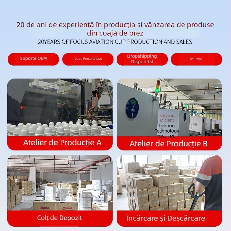 Veselă de unică folosință din coji de orez: farfurii rotunde și farfurioare pentru fructe pentru servire