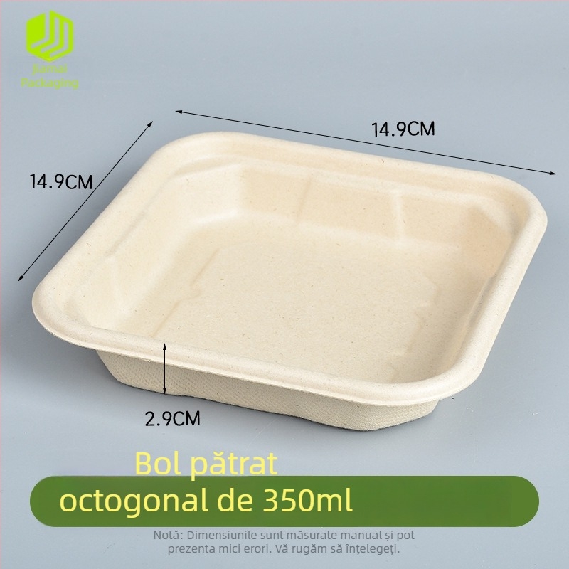 Tac de dipping din pulpă de hârtie pentru hot pot și grătar, cu mai multe compartimente, anti-scurgere, separator pentru oase.
