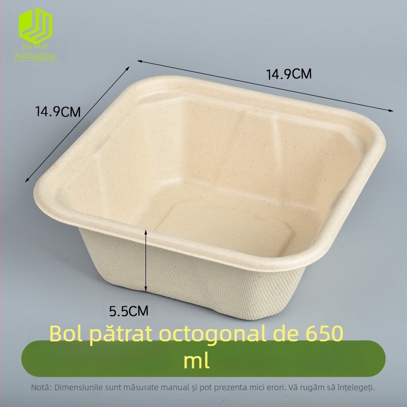 Tac de dipping din pulpă de hârtie pentru hot pot și grătar, cu mai multe compartimente, anti-scurgere, separator pentru oase.