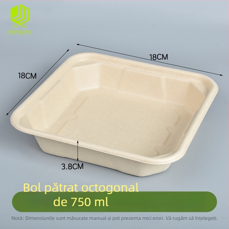 Tac de dipping din pulpă de hârtie pentru hot pot și grătar, cu mai multe compartimente, anti-scurgere, separator pentru oase.