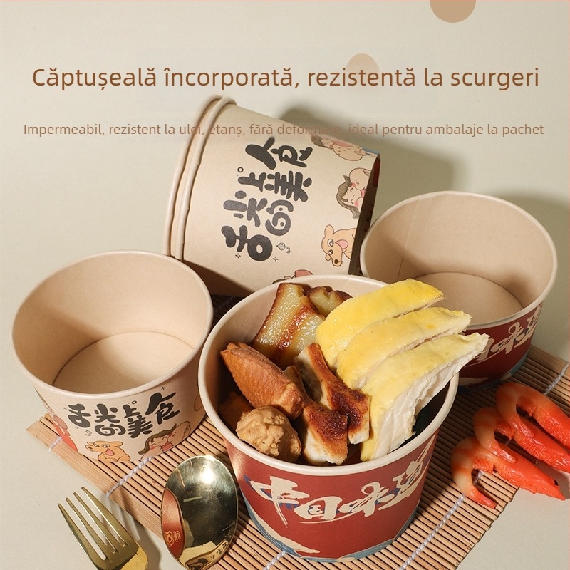 Boluri din hârtie de unică folosință, set 50 de bucăți, de calitate alimentară, îngroșate, pentru servire