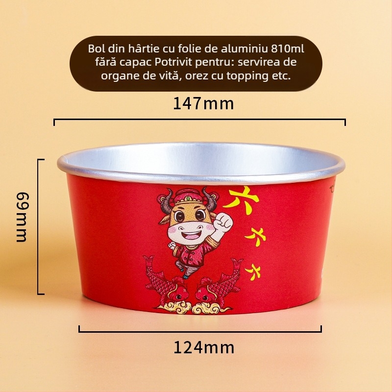 Boluri din hârtie de unică folosință, set 50 de bucăți, de calitate alimentară, îngroșate, pentru servire