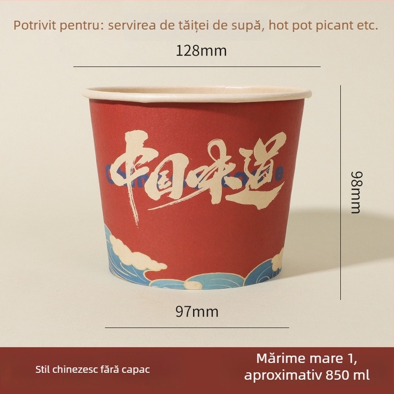 Boluri din hârtie de unică folosință, set 50 de bucăți, de calitate alimentară, îngroșate, pentru servire