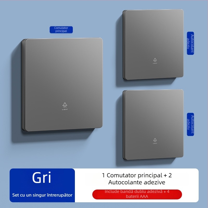 Întrerupător wireless pentru uz casnic, 220V, fără cablare, panou întrerupător pentru iluminat, control simplu sau dublu